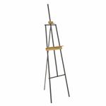 Black Metal Painter's Inspired 4 Tier Display Easel with Gold Accents