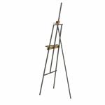 Black Metal Painter's Inspired 4 Tier Display Easel with Gold Accents