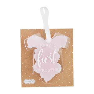 Pink Baby's First Christmas Ornament