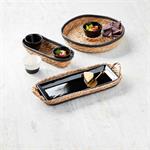 Black/Natural Tray & Basket Set