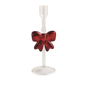 Chritsmas Glass Taper Holder
