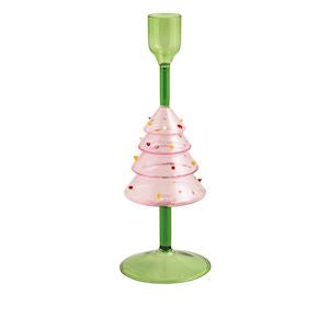 Chritsmas Glass Taper Holder