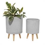 Gray Ceramic Contemporary Planter
