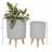 Gray Ceramic Contemporary Planter
