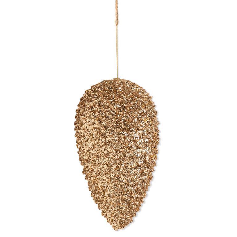 12 Inch Gold Glitter Pinecone