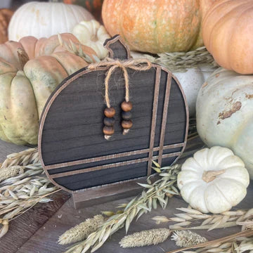Blk/Wood Striped Laser Pumpkin