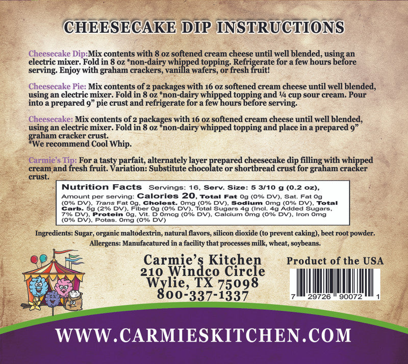 Carnival Cotton Candy Cheesecake Dip
