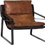Club Chair Distressed Brown Leather