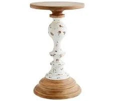 Rustic Wooden Candlestick Lg