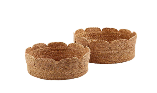 Set of Scalloped Basket
