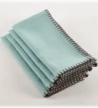 Aqua Whip Stitch Design Napkin 20"