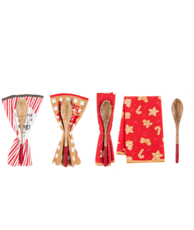 Tea Towel w/Wooden Spoon Gift Set