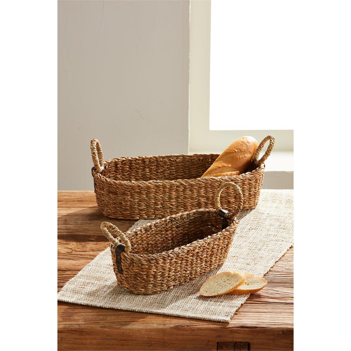 Set of 2 WOVEN BREAD BASKET SET
