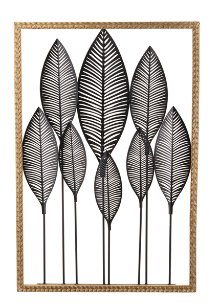 Natural Braided Framed Layered Feather Wall Decor