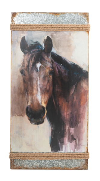Horse Wall Decor with Rope Border