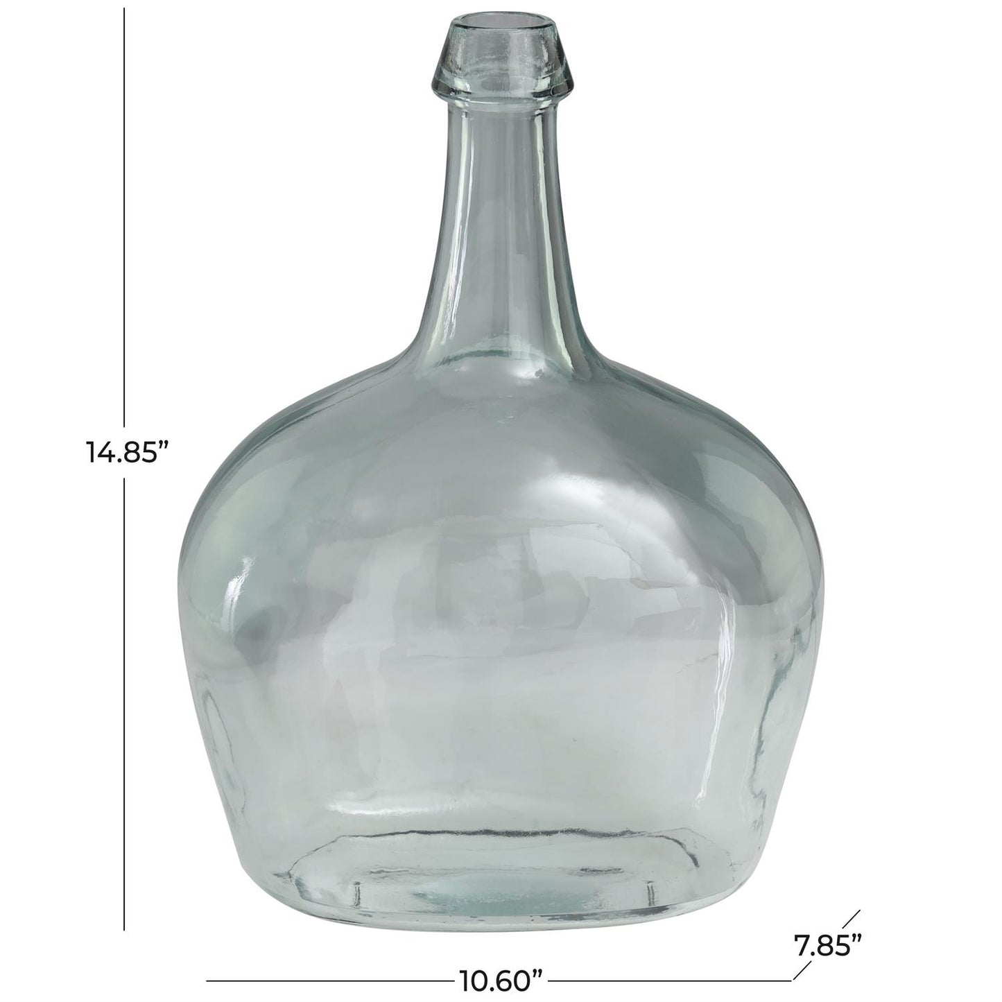 Clear Recycled Glass Spanish Bottle Neck Vase