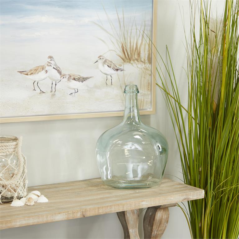 Clear Recycled Glass Spanish Bottle Neck Vase