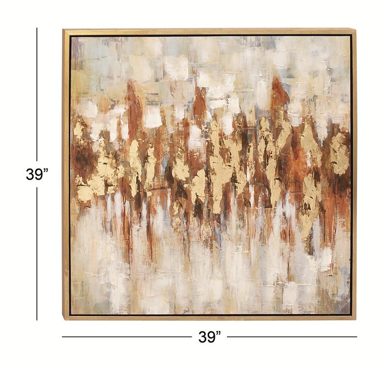 Gold Canvas Abstract Framed Wall Art