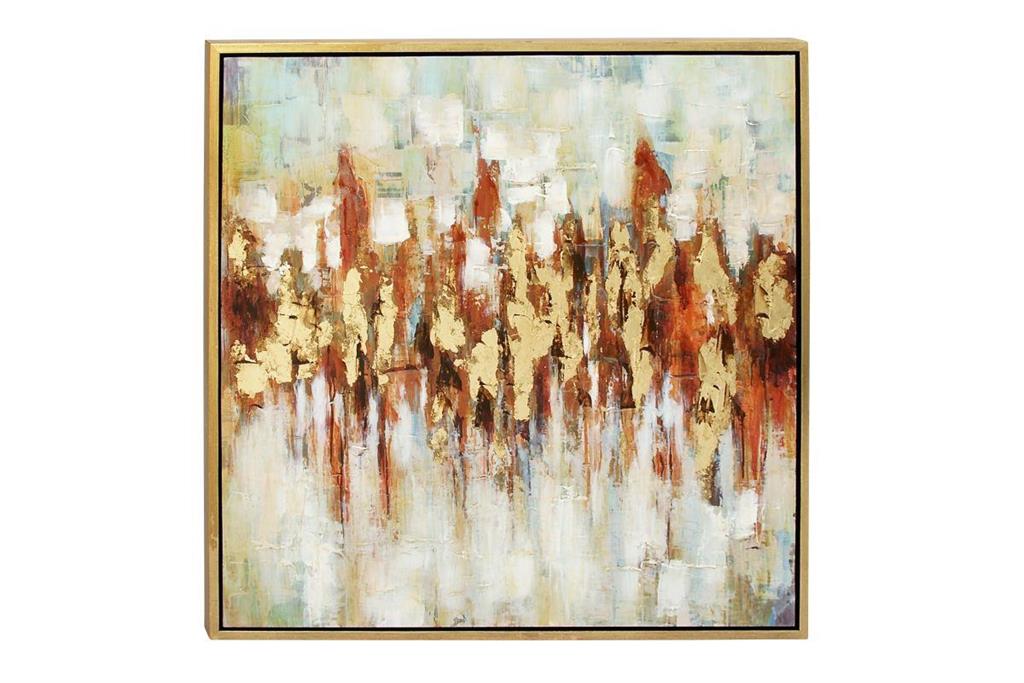 Gold Canvas Abstract Framed Wall Art