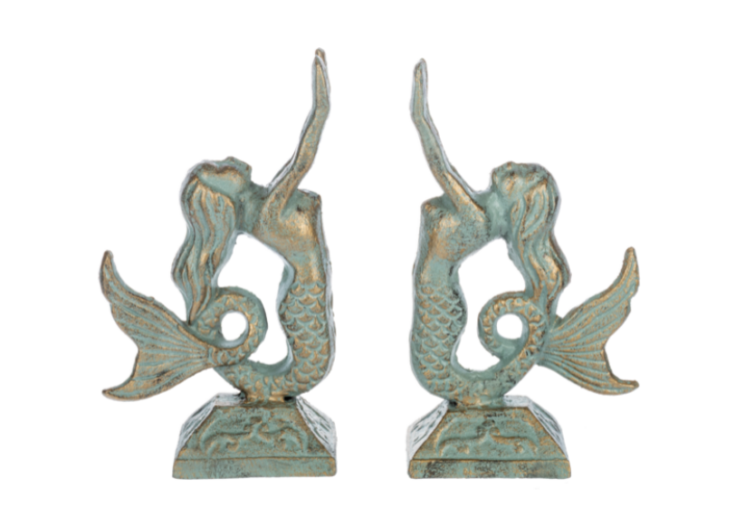 Gold Patina Mermaid Bookend