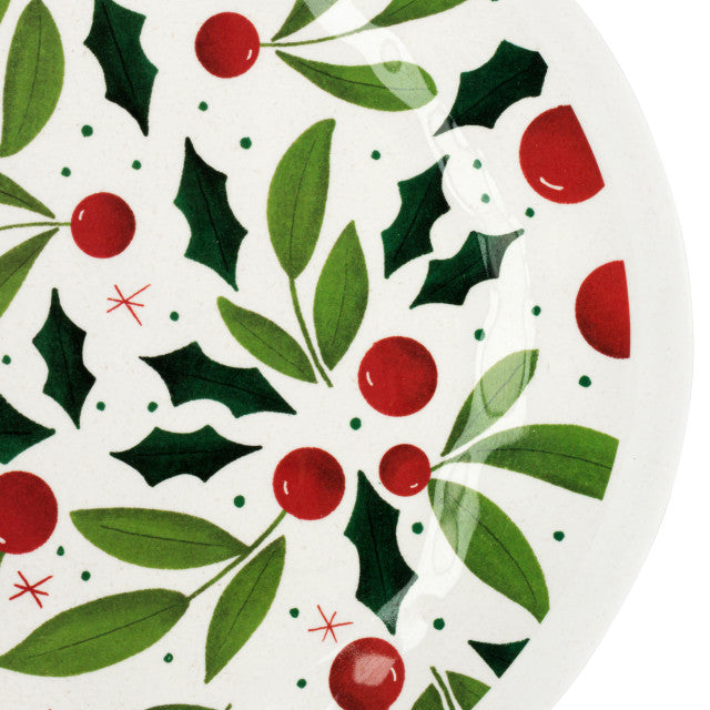 Holly Leaves Large Melamine Oval Platter