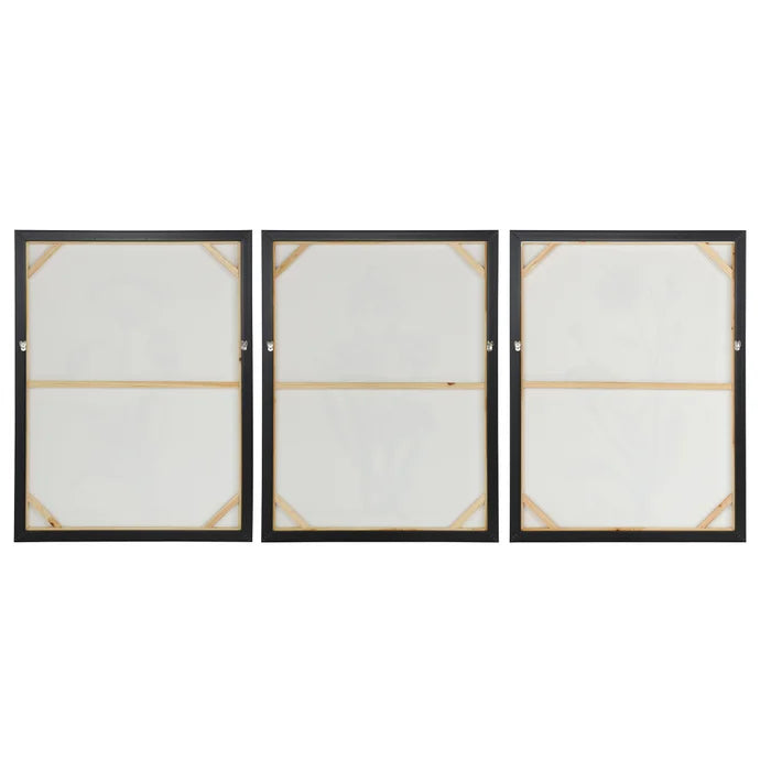 Set of 3 Black & Beige Canvas Art