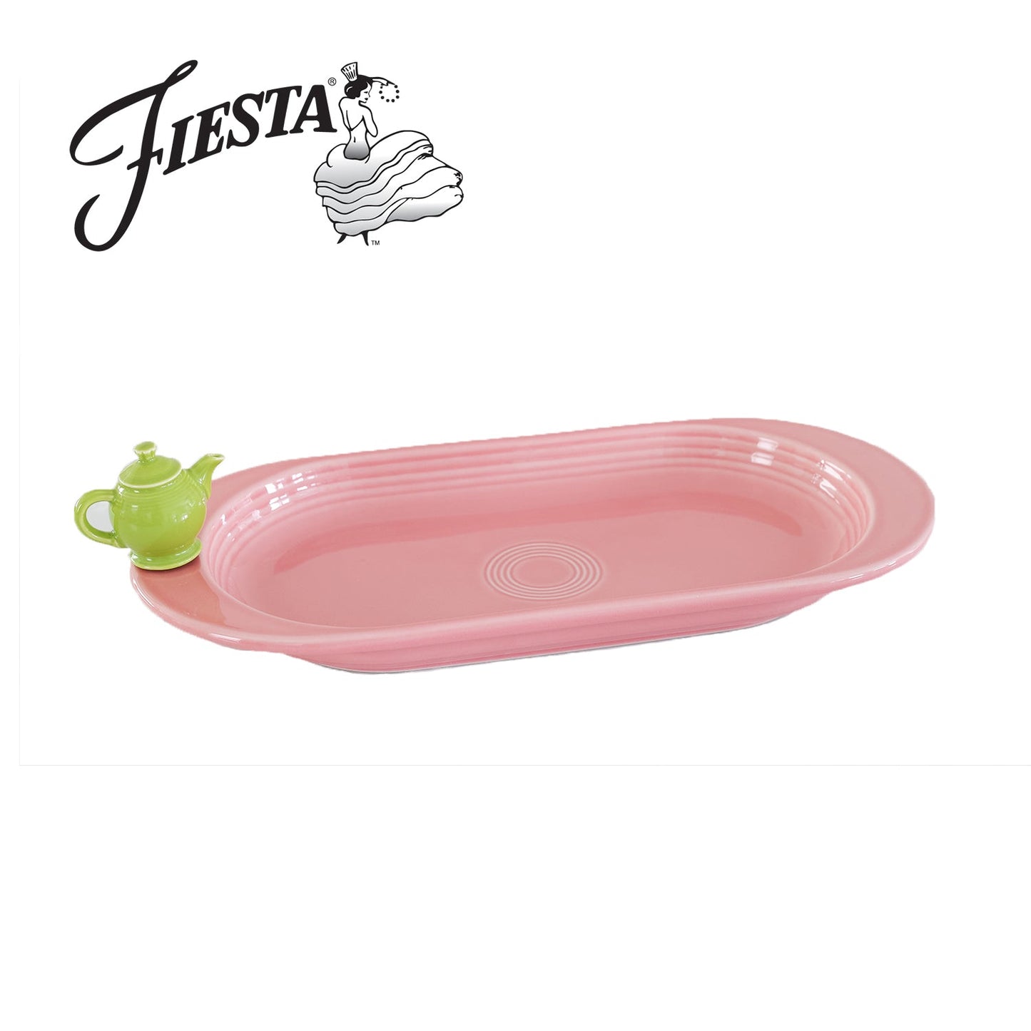 NF Fiesta bread tray and tea pot mini