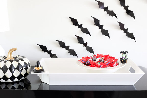 NF Rectangular Melamine Tray with Pinstripes