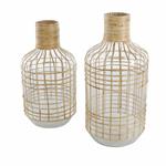 Clear Glass Handmade Rattan Wrapped Vase