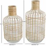 Clear Glass Handmade Rattan Wrapped Vase