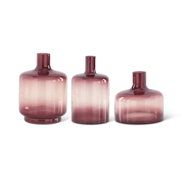 Burgundy Transparent Glass Vase