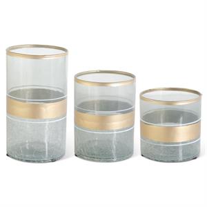 Aqua Crackled Glass Containers