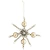 7 Inch Champagne Vintage Snowflake Ornament w/ Tinsel