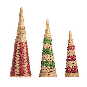 Set of 3 Woven Cone Tree Set