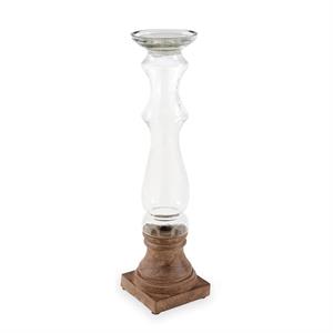 Glass & Wood Candlestick