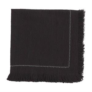 Black Fringe Napkin Set