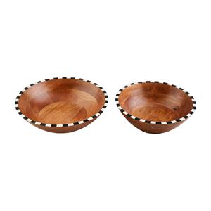 Set of Checkered Trim Bowls