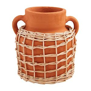 Large Terracotta Woven Vase