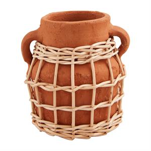 Small Terracotta Woven Vase