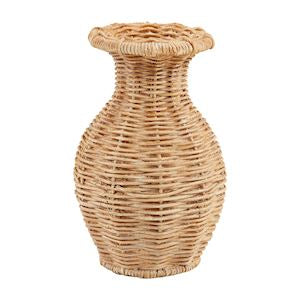 Flared Resin Basket Weave Vase