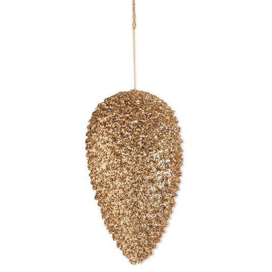 12 Inch Gold Glitter Pinecone