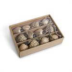 Box of 12 Mini Light Brown Mercury Glass Acorn