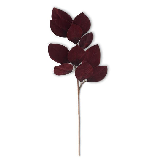 33 Inch Burgundy Velvet Magnolia Leaf Spray