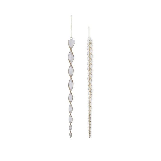 Assorted 16 Inch Gold & Clear Glass Flat Spirals