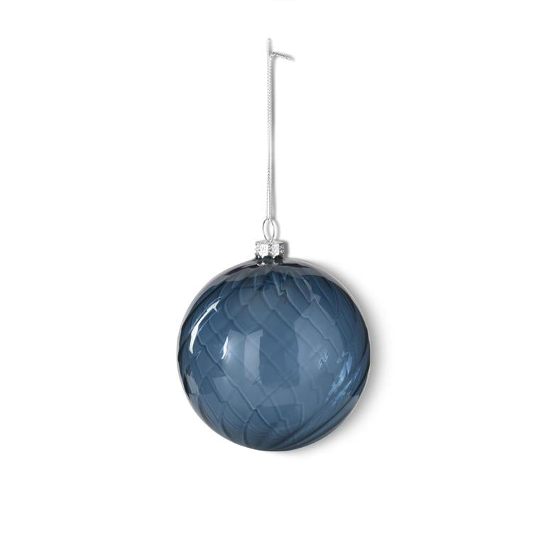 4 Inch Dark Blue Round Glass Ornaments
