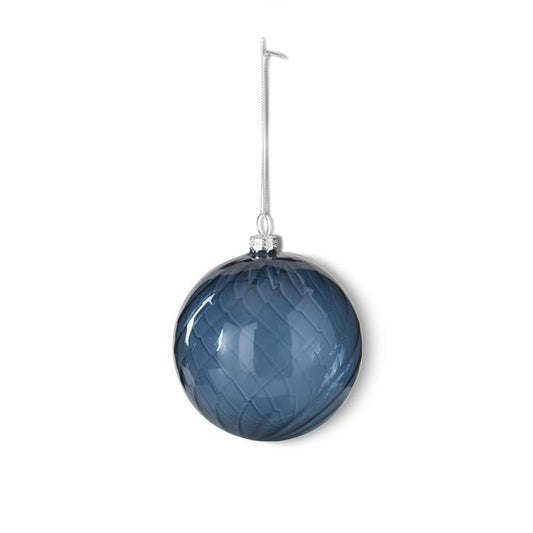 4 Inch Dark Blue Round Glass Ornaments