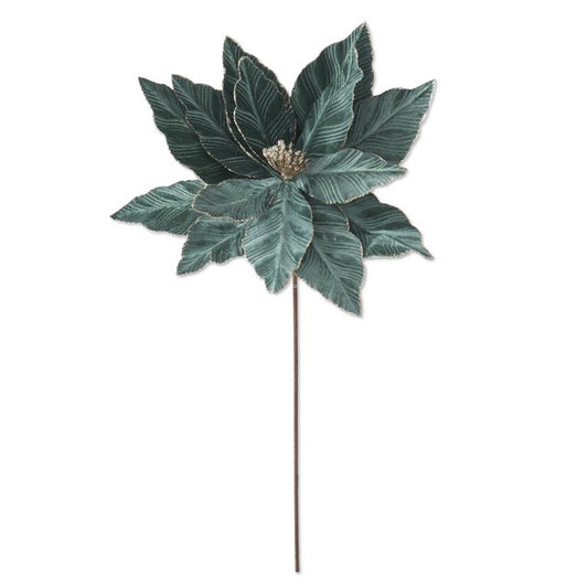 22 Inch Dusty Green Poinsettia Stem