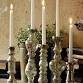 Antiqued Silver Glass Taper Candle Holder SET of 5