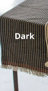 Black Cotton/Jute Table Runner