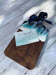 Small Teal/White Arcylic Cheese Board